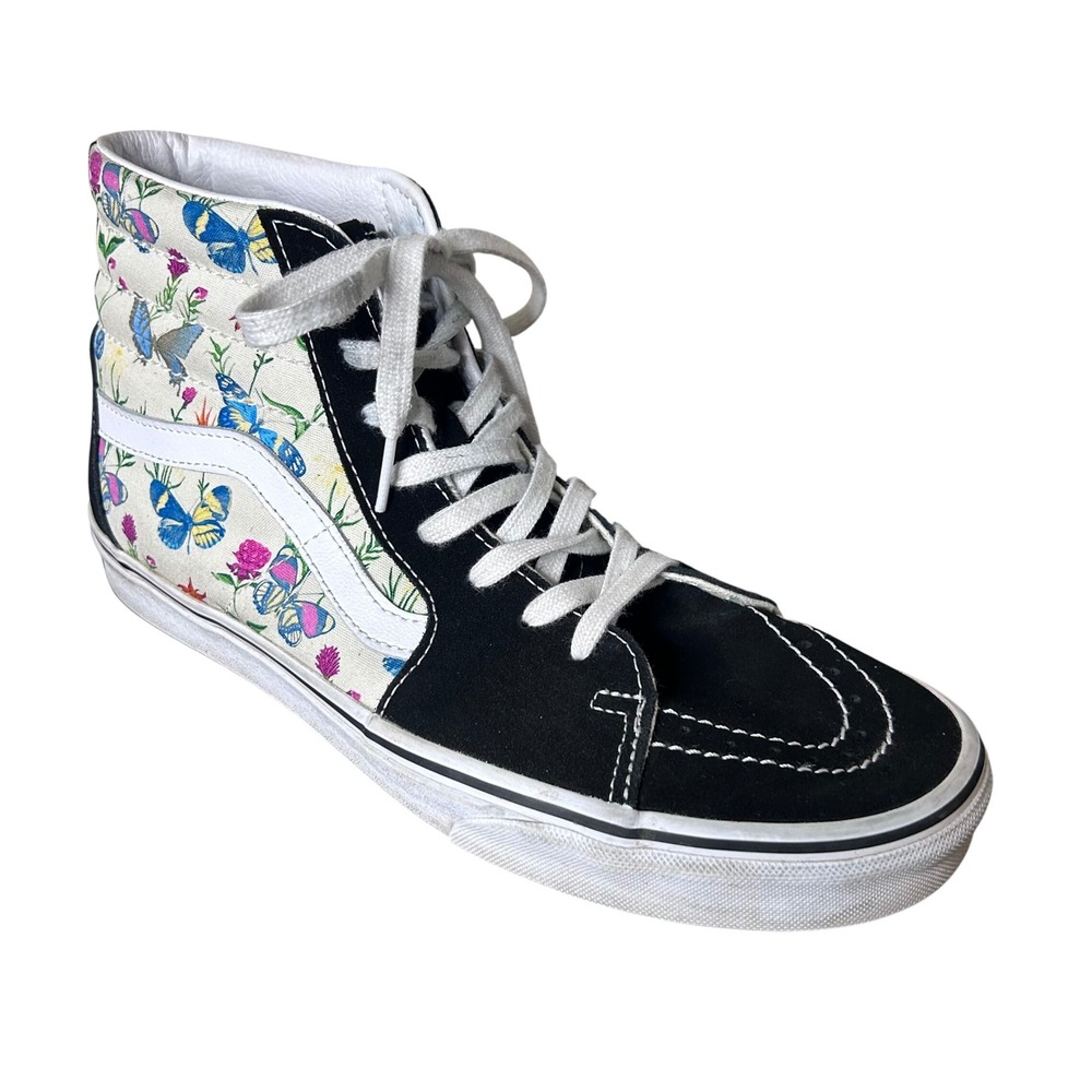 Vans‎ Sneakers Men 11 Women 12.5 Sk8 Hi Butterfly Floral Marshmallow High Top